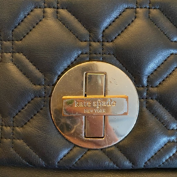 Kate Spade Quilted Leather Black Crossbody - Picture 9 of 10
